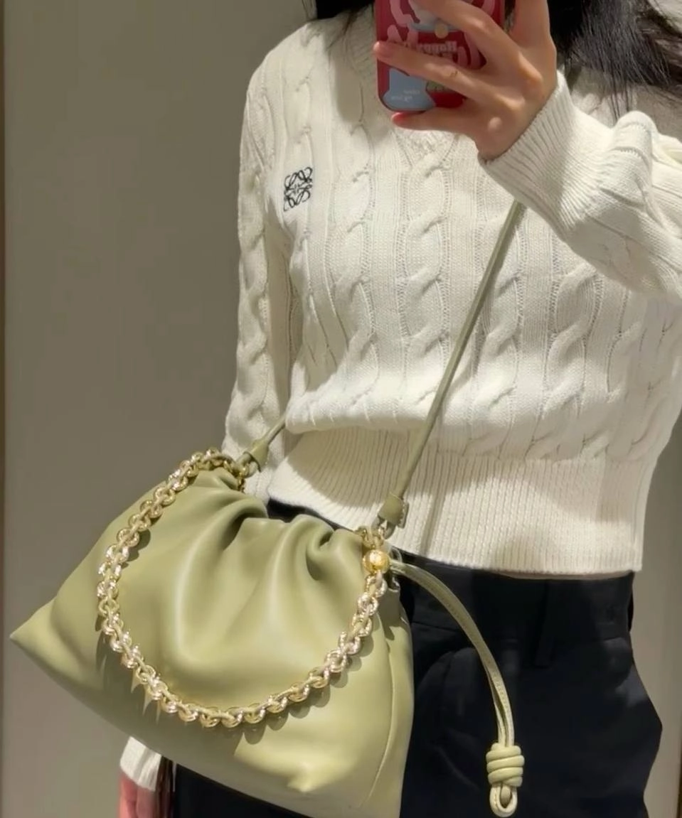 Loewe Flamenco — soft leather drawstring bag